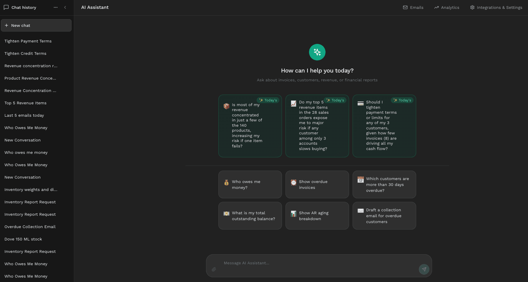 Custom analytics and visualizations generated by AI