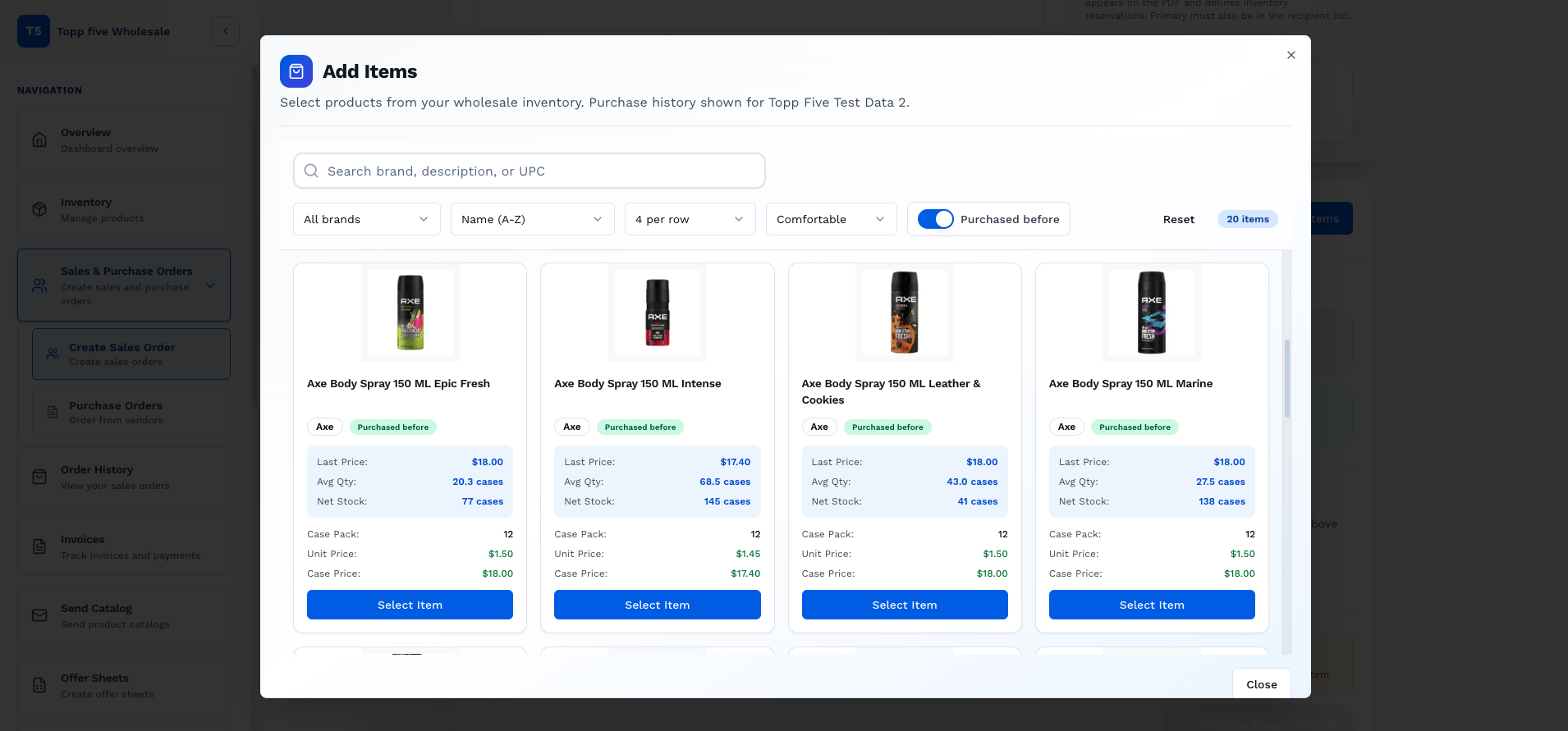 Know Your Customers screenshot showing Track customer ordering patterns, identify your best customers, and get insights into buying behavior. Increase repeat orders with data-driven outreach