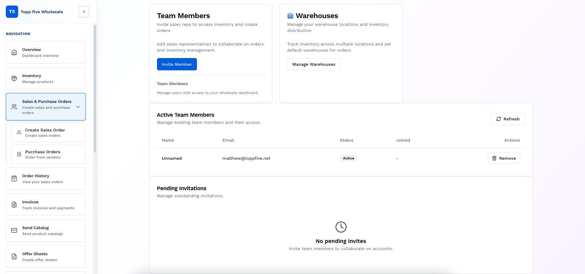 Track Team Performance screenshot showing Monitor sales rep performance, set goals, and identify top performers. Manage permissions and keep your team aligned
